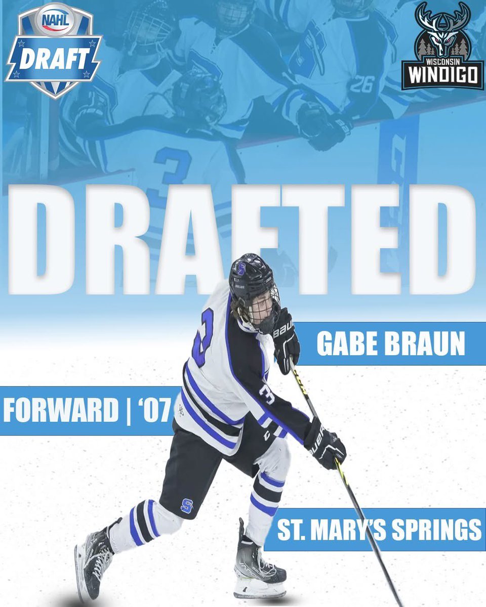 Congratulations to Gabe Braun on being selected by the Wisconsin Windigo in the 7th Round of the North American League Draft!