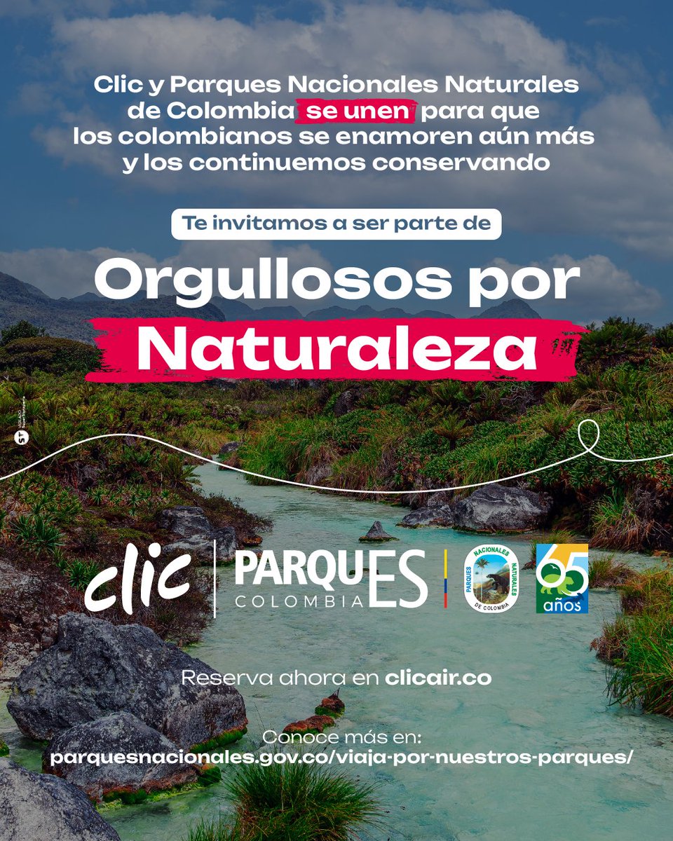 Clic Air (@clicair_) on Twitter photo Clic y <a href="/ParquesColombia/">Parques Nacionales Naturales de Colombia</a> nos unimos para que explores el país de una forma diferente 🍀🌳🌱
Conectarte con la naturaleza ahora es más sencillo.🌱
Viajas con libertad, comodidad y más rutas para elegir.🌳
Explora destinos extraordinarios como el Parque Nacional de los Nevados, La Clic y <a href="/ParquesColombia/">Parques Nacionales Naturales de Colombia</a> nos unimos para que explores el país de una forma diferente 🍀🌳🌱
Conectarte con la naturaleza ahora es más sencillo.🌱
Viajas con libertad, comodidad y más rutas para elegir.🌳
Explora destinos extraordinarios como el Parque Nacional de los Nevados, La
