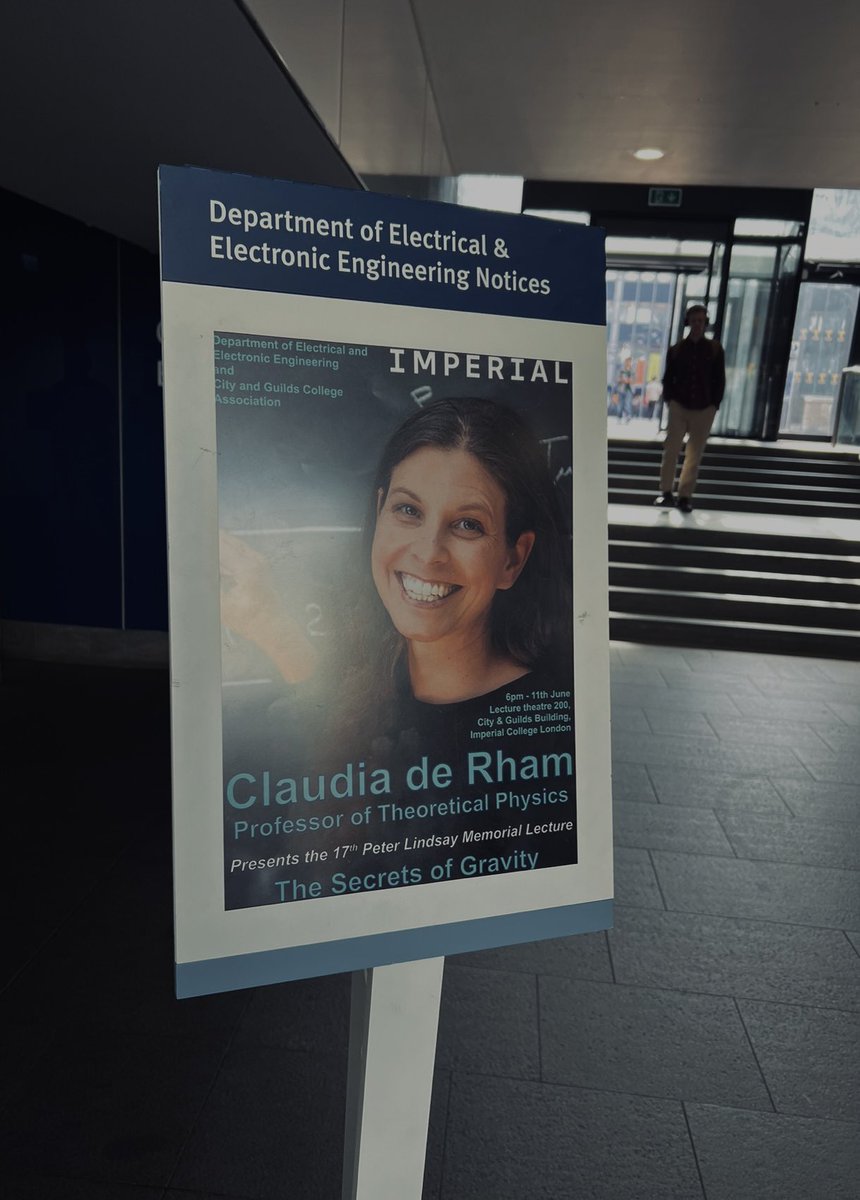 mitzideluca's tweet image. Had the pleasure of attending The Peter Lindsay Memorial Lecture 2025 with my son tonight. We heard Prof. Claudia de Rham @ImperialPhysics deliver a brilliant talk on The Secrets of Gravity—an engaging look at spacetime & the frontiers of physics. @imperialeee @imperialcollege
