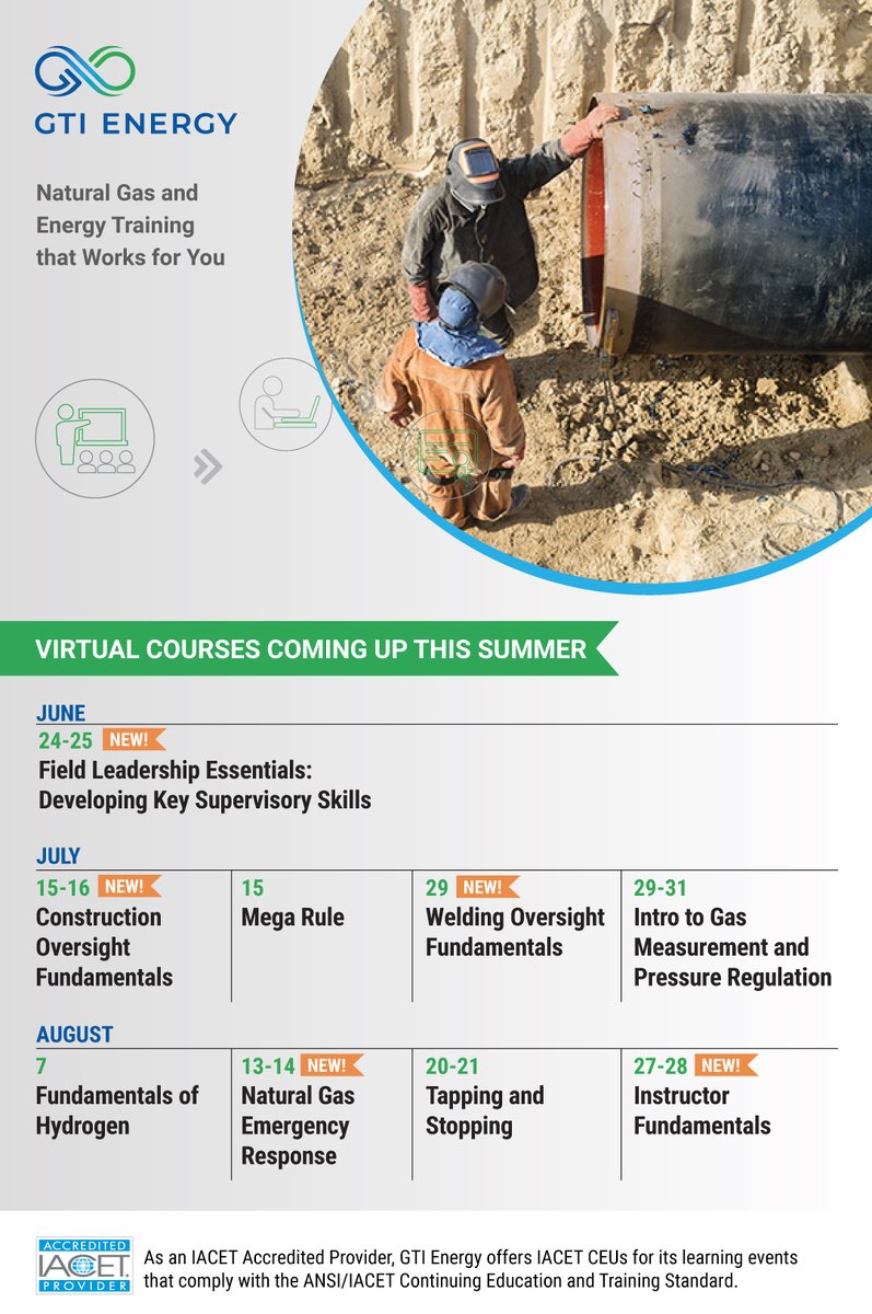 GTIeducation's tweet image. Prepare for what’s next in the energy sector with the right training. Our courses develop essential skills and keep you updated on the latest industry developments, safety practices, and technologies.
Save 15% with code TAKE15_2025. Upcoming schedule 🗓️ linkedin.com/posts/gti-trai…