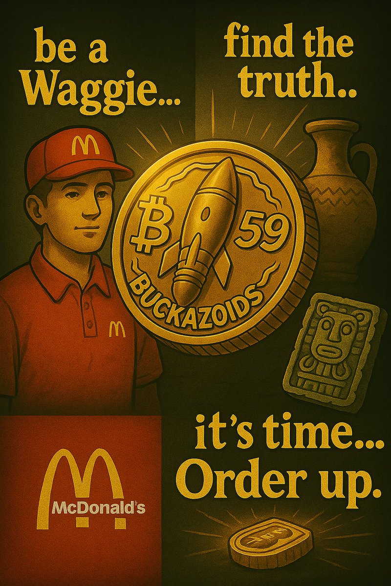 🪙 #BUCKAZOIDS: THE LOST RELIC HAS RETURNED 

While some flip burgers under fluorescent lights...
Others uncover golden relics tied to the true origin of Bitcoin.

🧱 Buried in time.
🚀 Etched in rocket-coded prophecy.
🧠 Designed to reward those who seek.

📜 Buckazoids isn’t