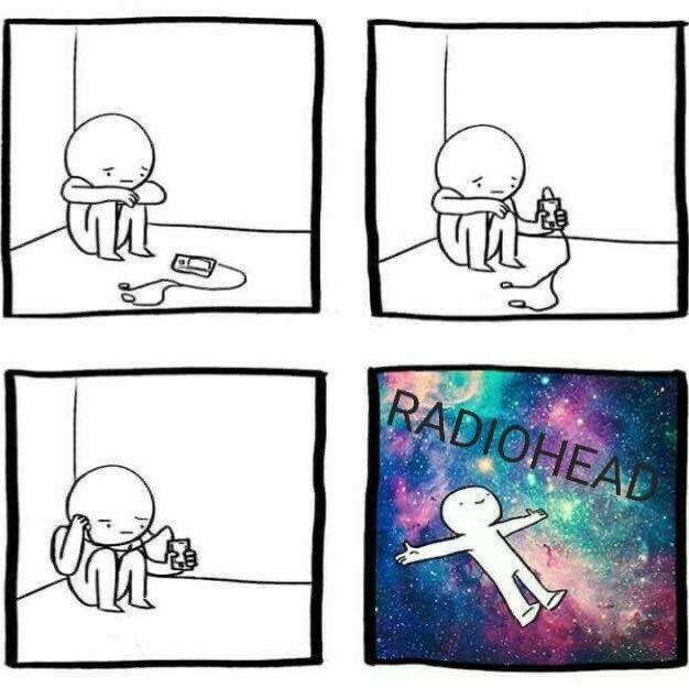RadioheadClub's tweet photo. All you need is a 🎧 sometimes https://t.co/0hzzsVrvlJ