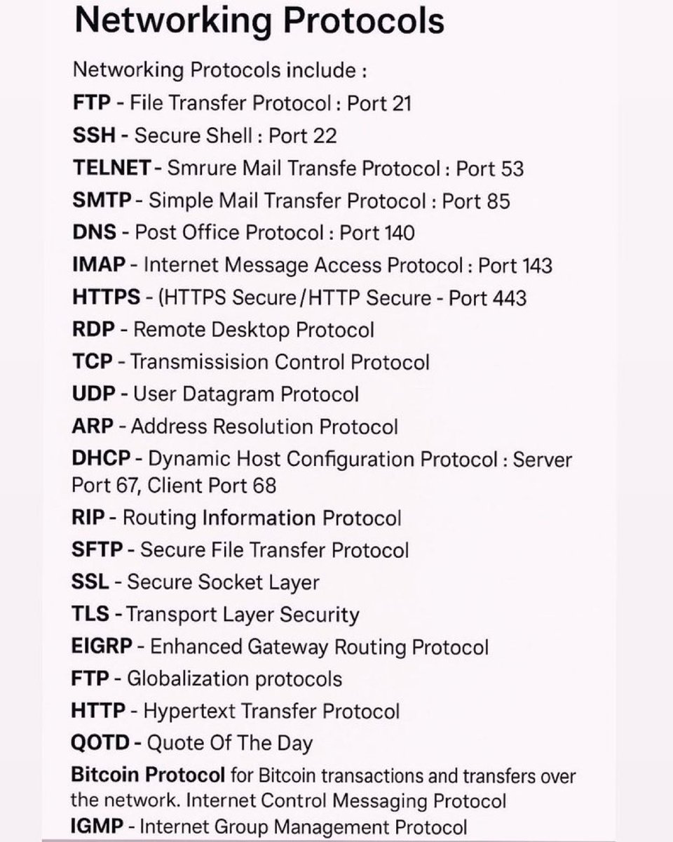 Networking Protocols