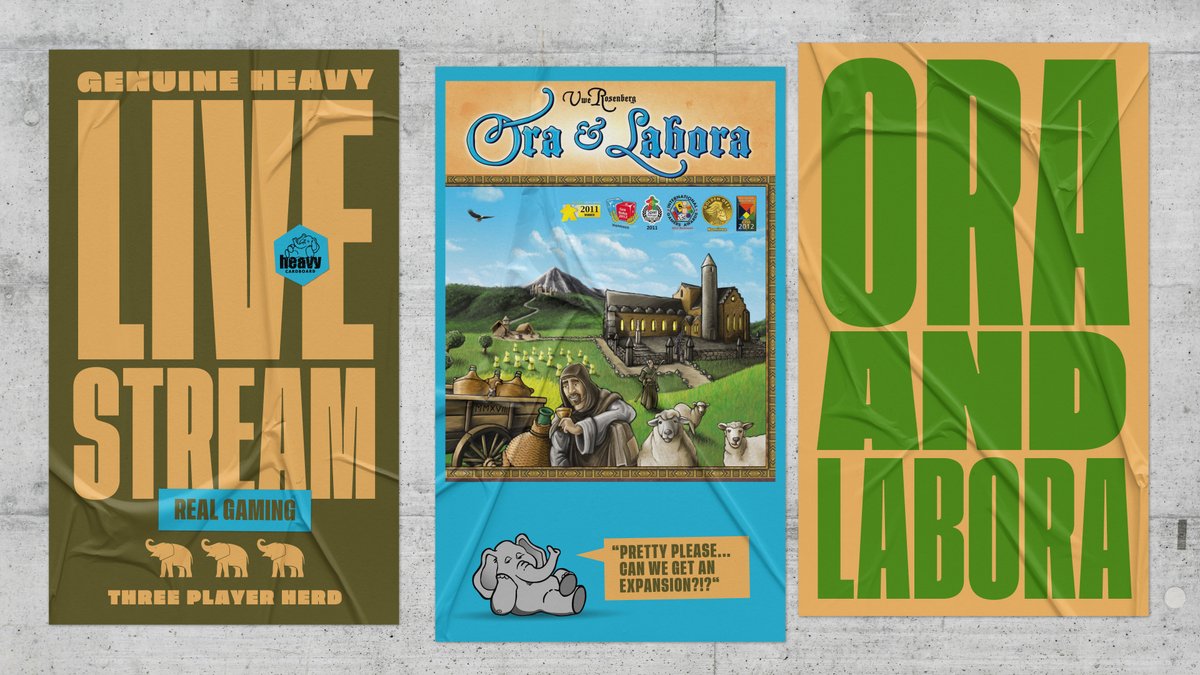 HeavyCardboard's tweet image. As y'all know, we here at #HCHQ love our older games and tonight, we feature one of the best: Ora et Labora
Join us at 1900 EDT for a 3p play of this all-timer from Uwe Rosenberg!
youtube.com/watch?v=xacZ3F…