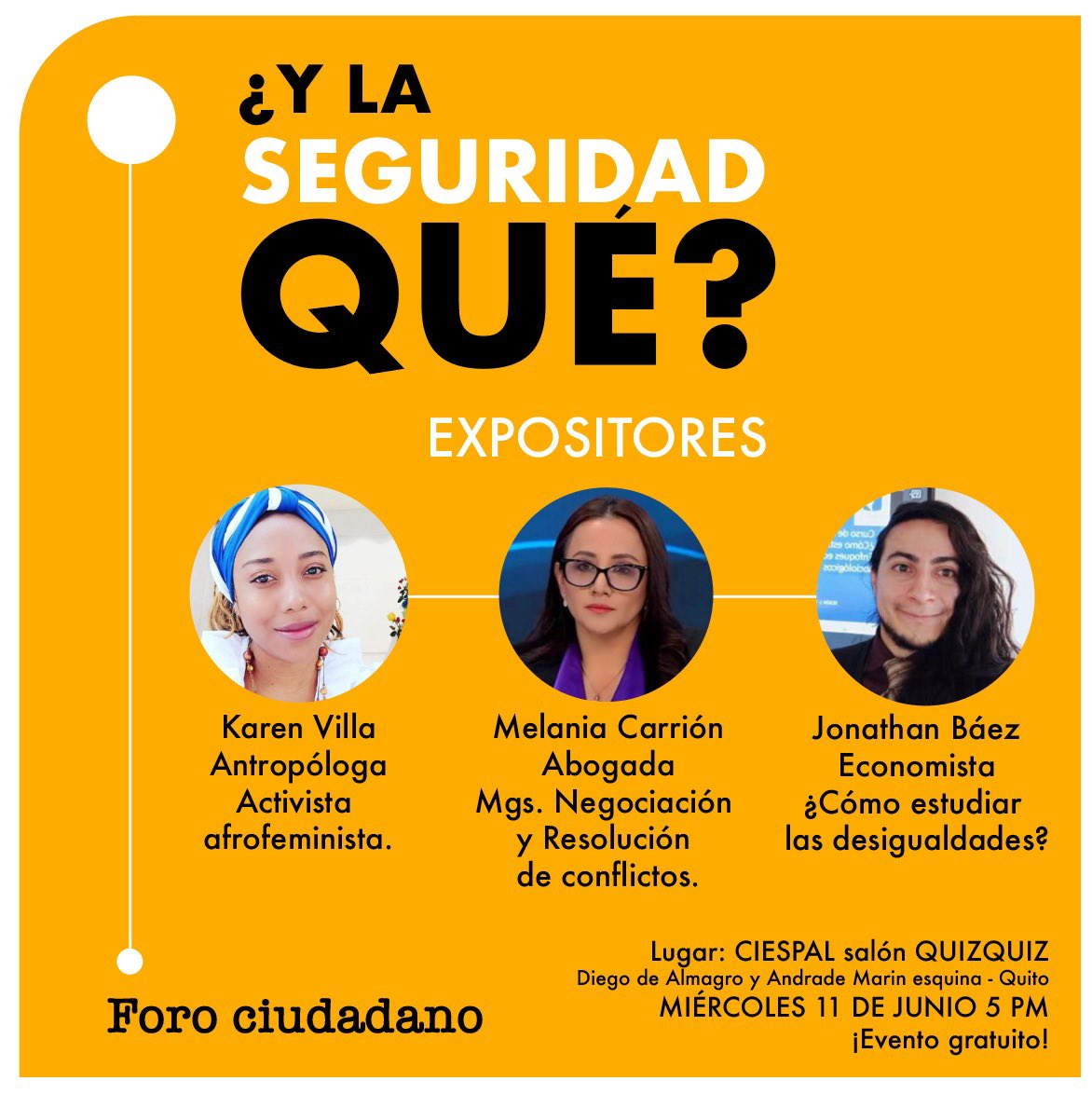 Colegas ya empezamos! Les esperamos en Ciespal 5pm!
Aquí el enlace en vivo por si gustan acompañarnos!
Importante que nos demos tiempo y espacios para reflexionar y tomar decisiones sobre la situación tan difícil y crítica que hoy atravesamos la mayoría de ecuatorianos!