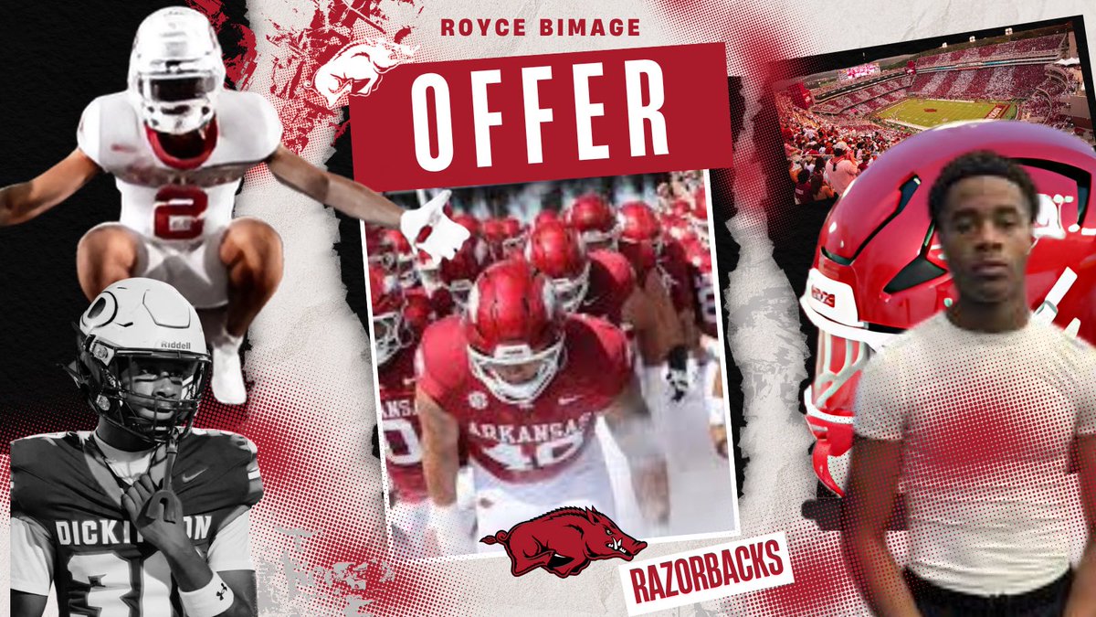 🚨 BREAKING: Arkansas Football extends an offer to 🔥 future 5-star  CB Royce Bimage! The Hogs join the race for this red-hot recruit who’s racking up offers left and right! 🐗 #WPS #Razorbacks #Recruiting #BimageOnFire