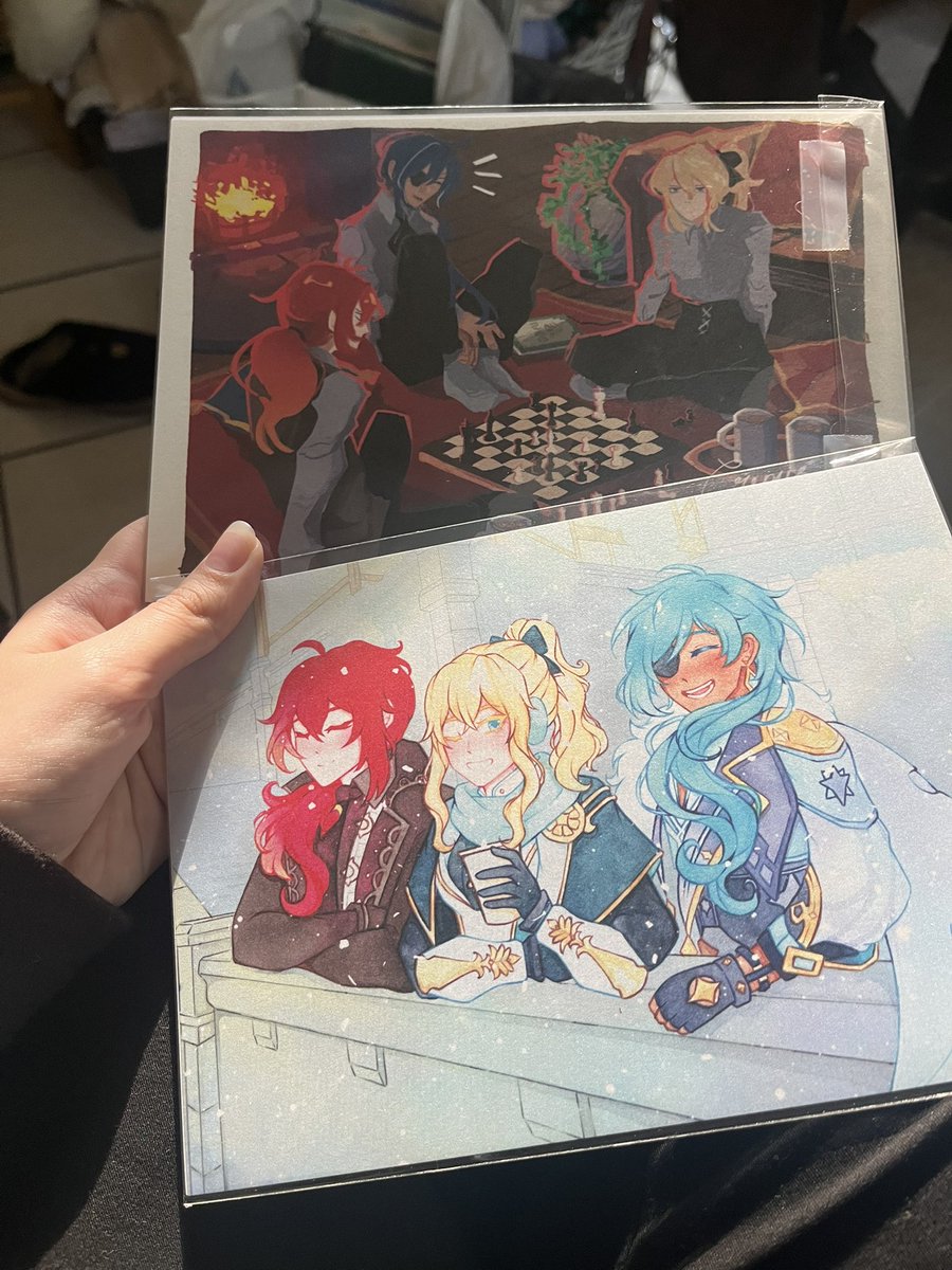 <a href="/mondtriozine/">Memories - Mondstadt's Beloved Trio || SHIPPING</a> this is absolutely gorgeous every part of this zine is perfect and it’s absolutely worth the money, if you can purchase anything from the after sales you definitely should, if never seen a more beautiful and detailed zine, thank you so much to the team and artists-