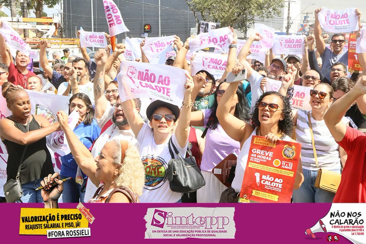 Sintepp's tweet photo. Greve de 48 horas

SINTEPP na luta por reajuste geral e piso, valorização e condições dignas de trabalho!

Não é hora de recuar. No dia 18 de junho (qua) voltaremos à Casa Civil. 

Só a luta muda a vida!

#chegadeassédio #forarossieli #BastadeBarbalhos https://t.co/APe3ctN1pp