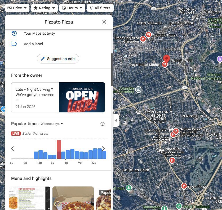 MemoriasPez's tweet image. Las pizzerías cercanas al Pentágono registran más actividad de la habitual.

Algo se cuece en Oriente Medio y a más de uno le toca cenar en el trabajo.