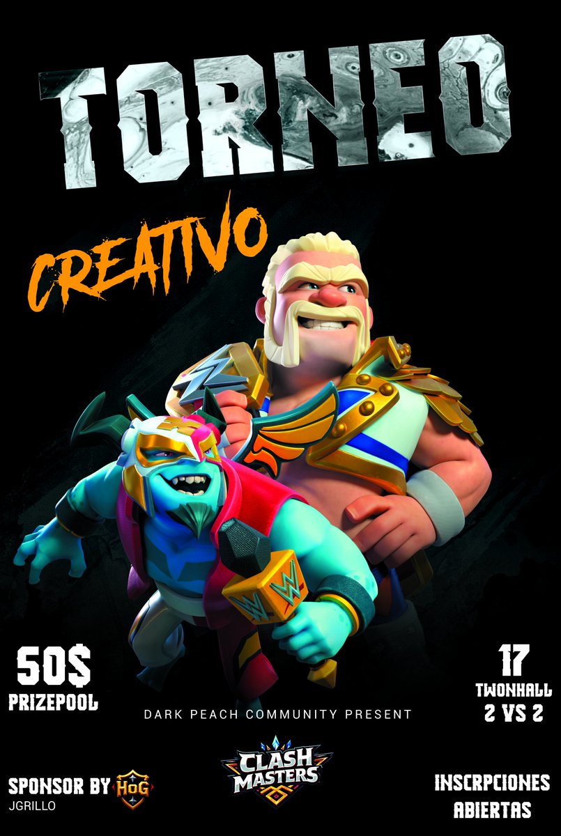 Muy pronto daremos inicio a un pequeño torneo creativo en pareja de townhall 17 🏰💯

Así que que esperas para registrar a tu pareja y competir por un premio de 50$  💸

Invitamos a nuestros equipos y jugadores latinos a participar con nosotros 🫂

chat.whatsapp.com/DPw5JroZrGZAPV…