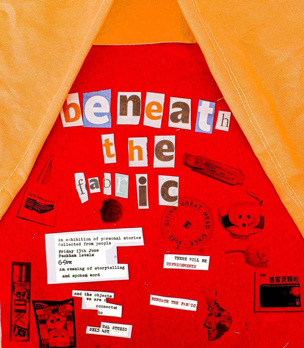 FRI 13 JUNE, 6-9pm, performances from 7pm at Peckham Levels 6.
"Beneath the Fabric", exhibition of collected personal stories, and objects we are connected to.  Peckham Vision has given some stories about the campaign to save the Peckham Multi Storey, venue for this exhibition!