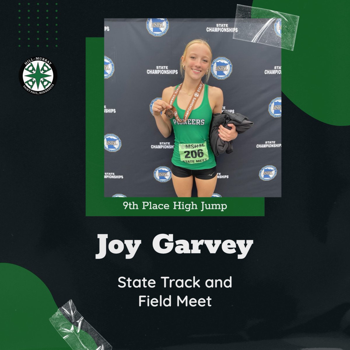 HMPioneers's tweet image. Congratulations Joy Garvey! Joy placed 9th in High Jump at the State Meet! Way to go Joy! #RollPios #HMProud