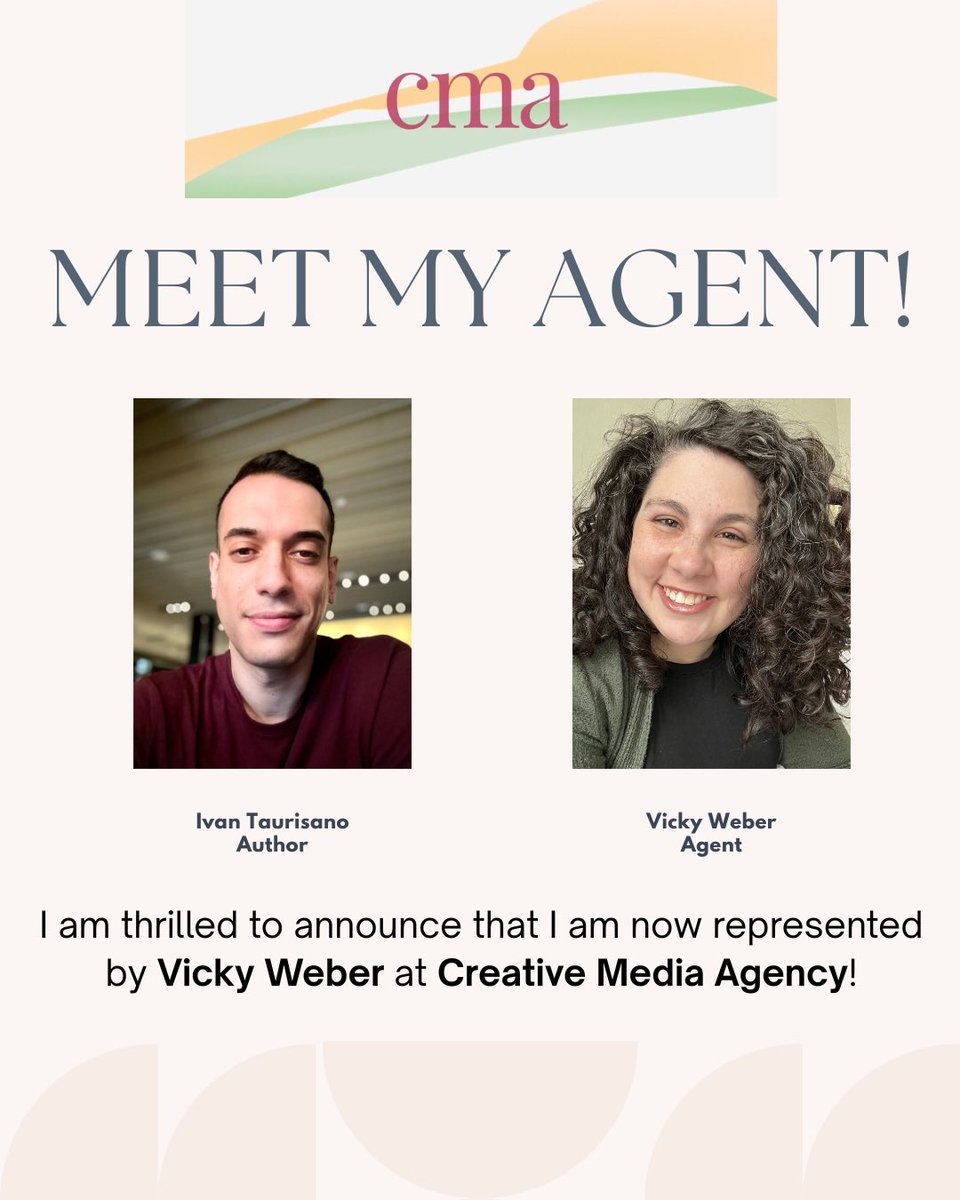 IvanTaurisano's tweet image. I am absolutely thrilled to announce that I am now represented by the one and only @vickyweberbooks at Creative Media Agency! 🤩
Dreams. Come. True.
#kidlit #publishingnews #WritingCommunity