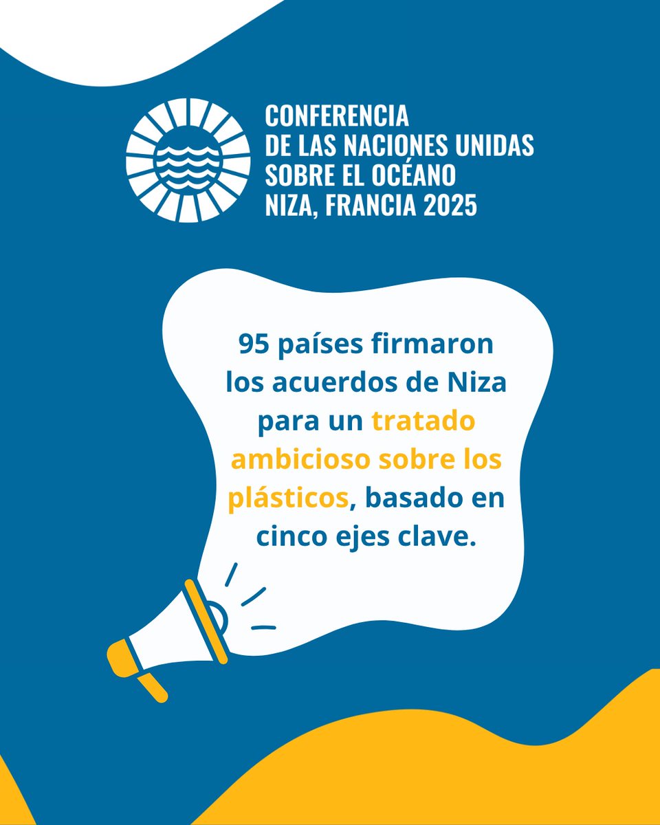 🌍 Ayer, en la #UNOC, se hizo un llamado histórico: 95 Estados firmaron un acuerdo para un tratado ambicioso contra la contaminación por plásticos.

🎯 Objetivo: reducir en un 50 % los plásticos en la naturaleza de aquí a 2030.