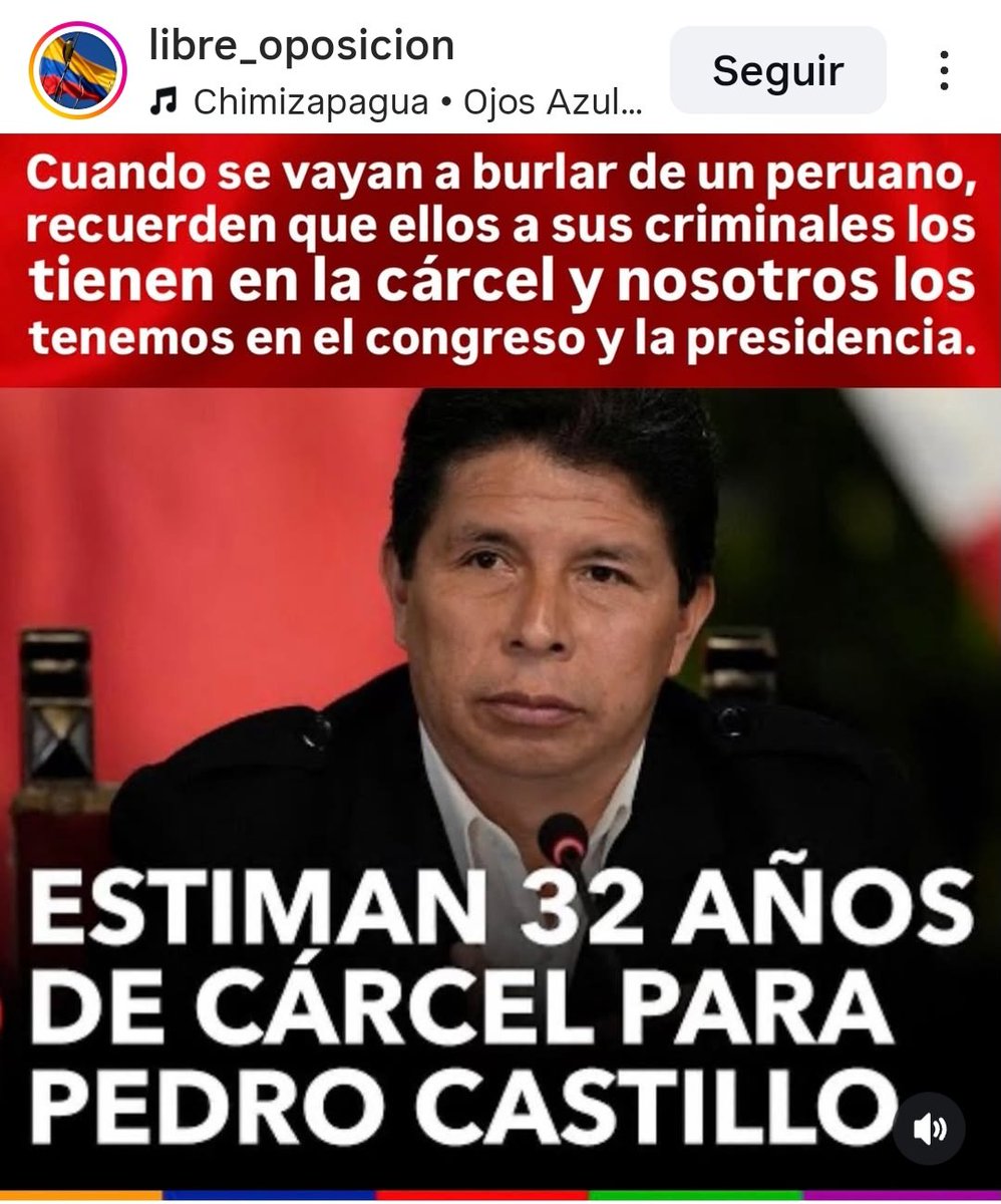 Cuantas veces se burlaron de los peruanos y ellos tuvieron más huevos que nosotros. Ante un golpe de Estado, el congreso metió preso a Pedro Castillo. Aquí con Petro Castillo, se fueron del recinto. Somos unos cagones, somos una vergüenza, pechos fríos.