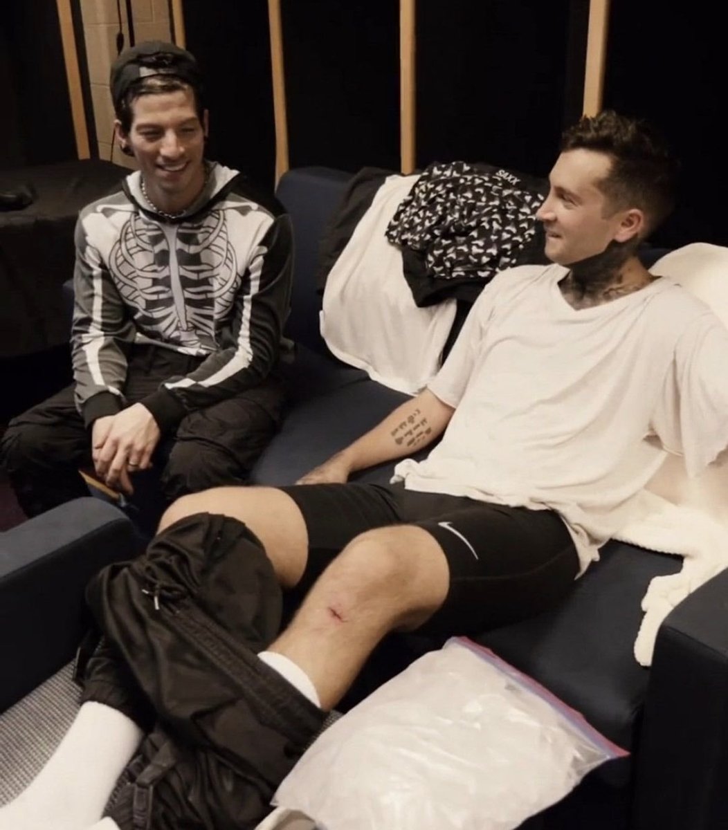 Josh staring at his area.. Tyler lip biting and pants down!