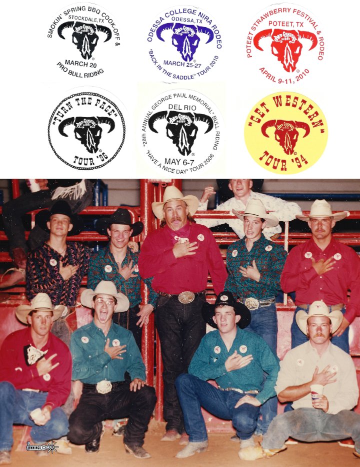 badcorodeo's tweet image. A simple marketing tool to promote the Tours and events was 2 1/4 inch round paper label sticker.  With an average of 10,000 ordered per event, it is safe to say a couple million or more of these have been handed out over the years. #BCRbackstage