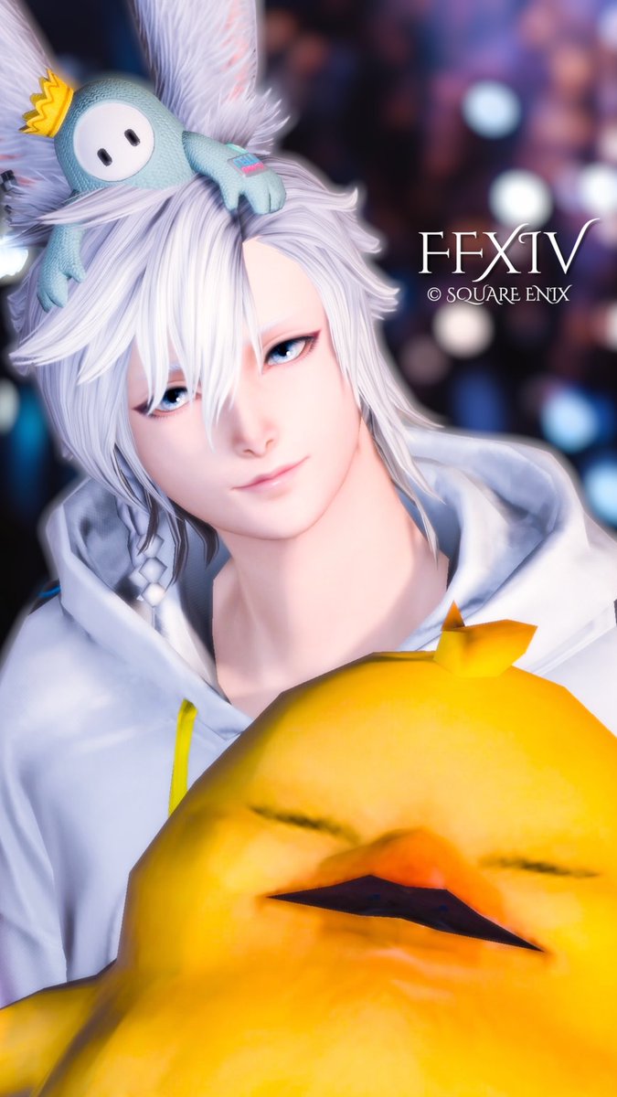 おはようございます☕️
本日のポチャ🐥「寝起き」かなw

#FF14 #ヴィエラ #おはウサ #うさお