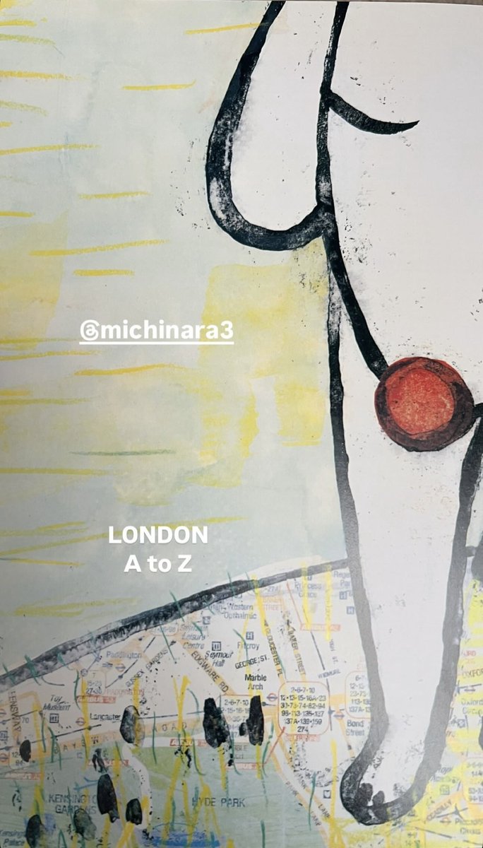 michinara3's tweet photo. そういえば！この絵本はロンドンで描いたんだった！なのでLONDON A to Zの地図をコラージュして使ったのだった。 https://t.co/7CiPVoXv5N