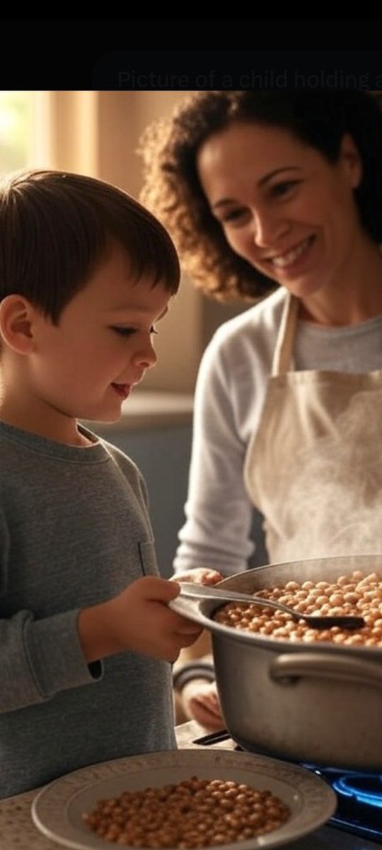 Engr_Neville's tweet image. Large fam tutelary aunt had
Ravenously hungry
Titillated,tantalized by brunch&apos;s aroma
A pot brimming, simmering w/ beans

Pot full of plum cooked beans
Plate with spoon gestured
Sufficient food dished
Gloomy, doomy look worn
Alas &amp;amp; alack!
Scorched #scrape was his desire.
#vss365