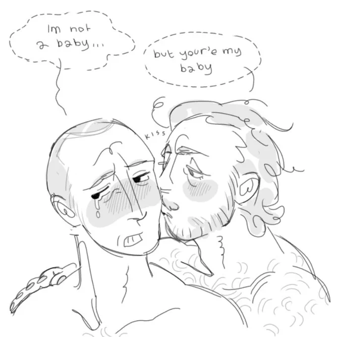 Just wanted to draw them crying….  He found me crying😭he crew too😭we crode…😭 
