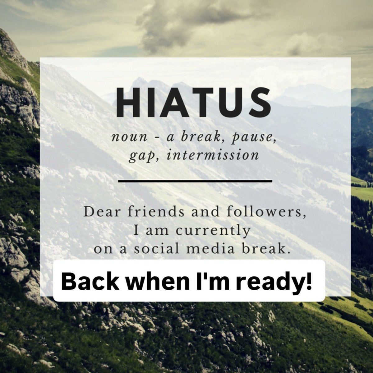 I appreciate all recent messages, I'm deleting social media apps from my phone.

I will only be replying to family and very close friends for the time being; 4 the sake of my own mental health!

Hope everyone understands as we're going through a lot!

Remember #itsokaytonotbeokay