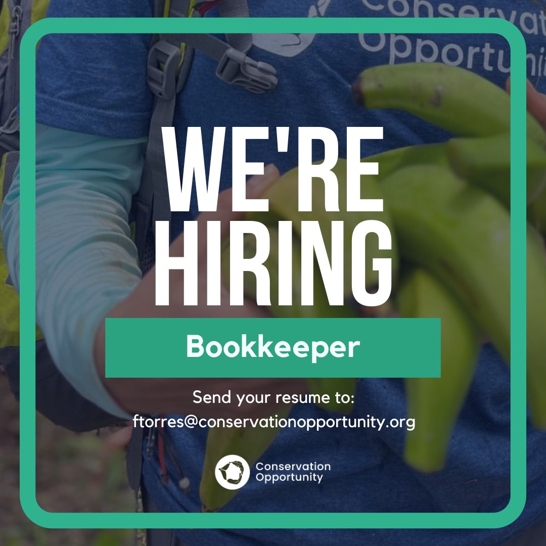 ConservationOpp's tweet image. 🌳 ¡Estamos contratando! 🌳

Puesto: Bookkeeper/ Encargado(a) de Registros Contables
📍Ubicación: Remoto (flexibilidad de horario)
⏰ Tipo: Tiempo parcial (posición financiada por una subvención)

Para mas info: facebook.com/share/p/18K2UC…