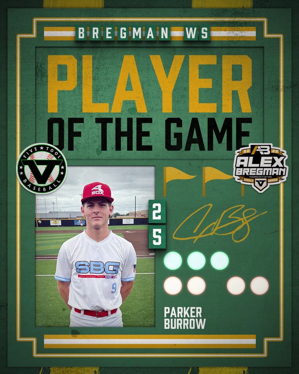 ✭Five Tool Texas✭ (@fivetooltexas) on Twitter photo #BregmanWS F: <a href="/SBGsox/">Snopek Baseball Group</a> Prime 28 7, Texas Oilers 15U Hamblin/Hancock 0
PoG: Parker Burrow 1-3, 2B, 2 RBI
Notable: @Tripplee29 1-3, 2B, RBI, BB, SB #BregmanWS F: <a href="/SBGsox/">Snopek Baseball Group</a> Prime 28 7, Texas Oilers 15U Hamblin/Hancock 0
PoG: Parker Burrow 1-3, 2B, 2 RBI
Notable: @Tripplee29 1-3, 2B, RBI, BB, SB