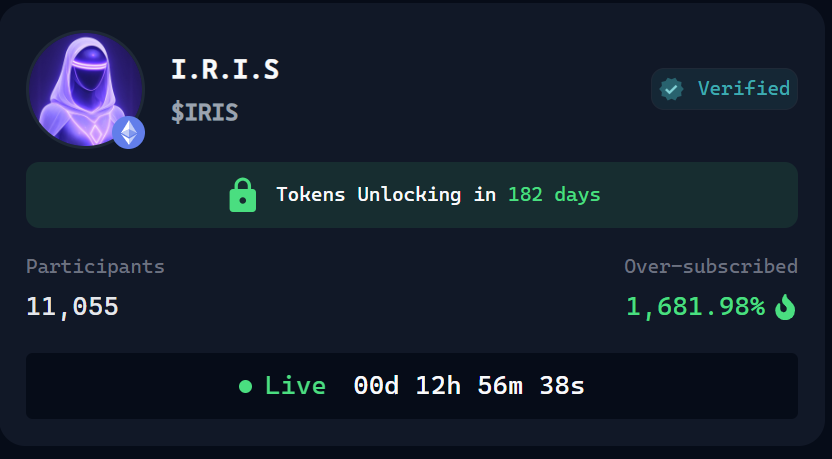 🚀 IRIS Update $IRIS
🔹 600 K $VIRTUAL locked in
🔹 400Million+ points pledged
🔹 6.1 Million points = current full allocation
⏩ And we’re just getting started numbers are still going up! Stay tuned for the next sprint.

11 hours in and I haven't seen such agent in genesis
