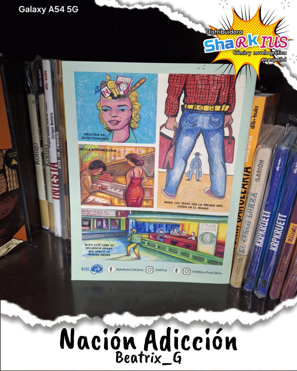 Título: Nación Adicción 
Autora: <a href="/Beatrix_G/">Beatrix</a>
Editorial <a href="/idaliacandelas/">Idaliacandelas</a> <a href="/Nube9_Edita/">Nube 9</a>
$45

Un comic sobre la actual crisis de los opióides en EEUU y su guerra anti drogas como herramienta intervencionista. 
Una historia finalista del premio nacional de periodismo 2023.  
Envíos a 🇲🇽