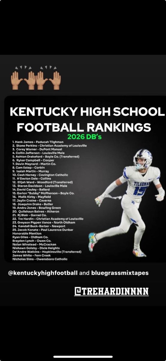 Littleton Ward (@4ltward) on Twitter photo <a href="/24Wardd/">Elijah Ward</a> Elijah Ward Congratulations Ranked #12th amongst 2026 DBs in the State of Kentucky Currently.. 🔐 in and let Yahweh guide you to the 🔝! Only the beginning kiddd
<a href="/WoodfordFBall/">Woodford County Football</a>
<a href="/coachRoleyDBN/">Coach Roley</a>
<a href="/247Sports/">247Sports</a>
<a href="/On3sports/">On3</a>
<a href="/NateInSports/">Nate Bryan</a>
<a href="/vaughtsviews/">Vaughts' Views</a> <a href="/24Wardd/">Elijah Ward</a> Elijah Ward Congratulations Ranked #12th amongst 2026 DBs in the State of Kentucky Currently.. 🔐 in and let Yahweh guide you to the 🔝! Only the beginning kiddd
<a href="/WoodfordFBall/">Woodford County Football</a>
<a href="/coachRoleyDBN/">Coach Roley</a>
<a href="/247Sports/">247Sports</a>
<a href="/On3sports/">On3</a>
<a href="/NateInSports/">Nate Bryan</a>
<a href="/vaughtsviews/">Vaughts' Views</a>