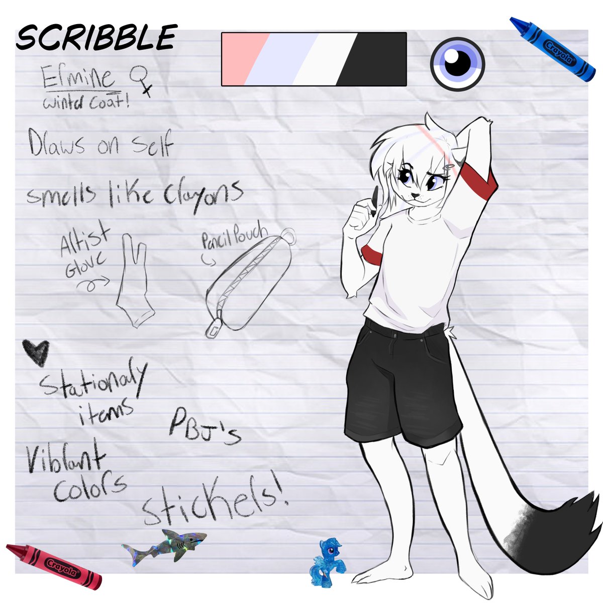 paperrmare's tweet image. gave Scribble an anthro version + ref! 
these will be available for my next comm opening!