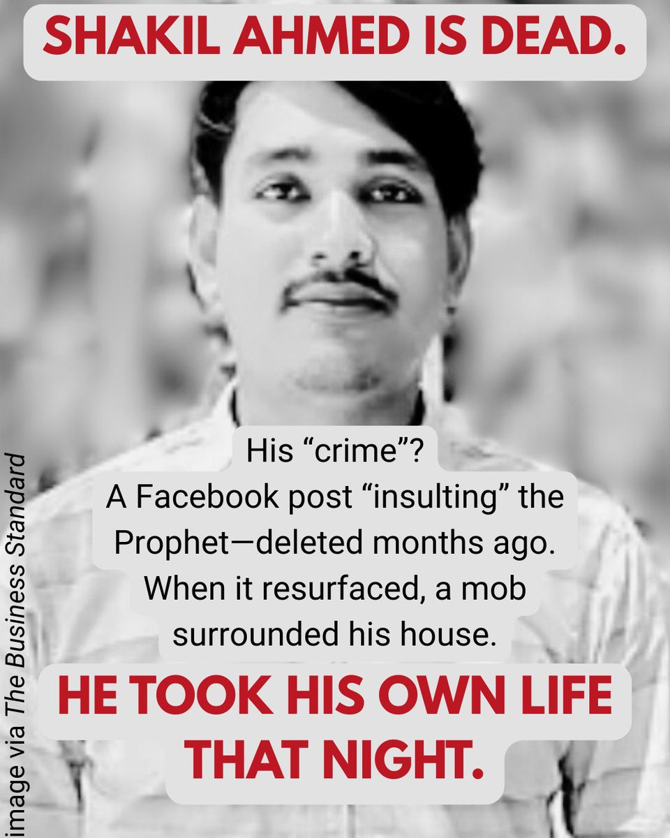 Shakil Ahmed was just 24.

His post “insulting” Muhammad was deleted months ago. But that didn’t stop a mob from surrounding his home once it resurfaced.

By morning, he was dead.

This is what religious fundamentalism does.

#ShakilAhmed #ExMuslim #EndBlasphemyLaws