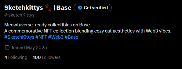 🎉 100 followers = 100 purrs 🎉

Thank you for joining this adventure drawn with claws and ink! 🐾✍️

We promise chaos, meowgic, and lots of surprises.

Have you sharpened your claws yet?

#SketchKittys #Base #Web3 #NFTCollection #Opensea