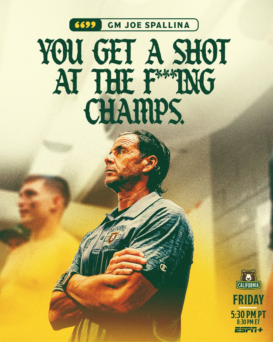 A shot at the champs. 😤

Friday
5:30pm PT/8:30pm ET
ESPN+