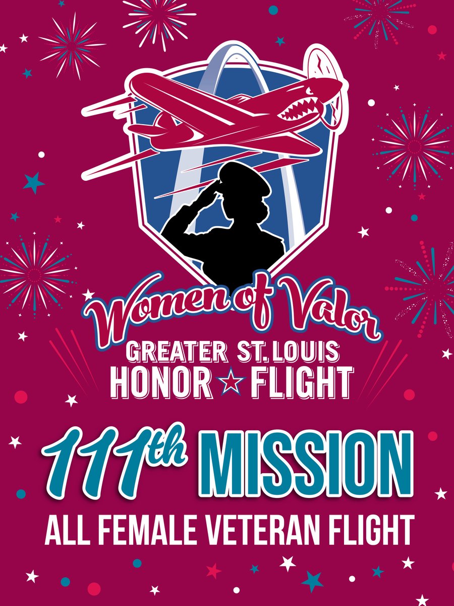 Tomorrow, is our 111th Mission, and it's unlike any before! ✨ It's our inaugural Women of Valor Honor Flight, dedicated to honoring ALL female Veterans with a Day of Honor in D.C.! 🇺🇸 ❤️💙
#WomenOfValor #HonorFlight #GreaterSTLHonorFlight #Veterans #FemaleVeterans