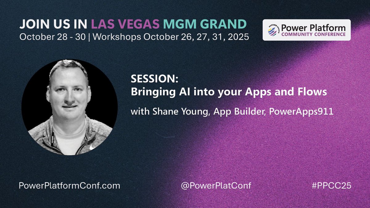 Bringing AI into Your Apps and Flows

Join Shane Young, App Builder at PowerApps911, for an engaging session on integrating AI into your existing business solutions using AI Builder, AI Prompts, and Copilot Agents

What You'll Learn:
* Enhance your current apps with AI-powered