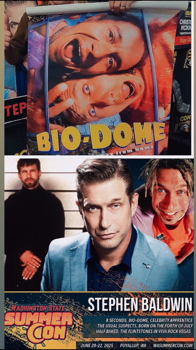 Blessings friends 🎬 GETTING FIRED UP - 4 #BIODOMEREUNION 😳❤️‍🔥#PaulyShore 🤣#StephenBaldwin 🐿️Washington State Summer Con – June 20–22, 2025
#wasummercon #together 🎥 wasummercon.com/show/ 🕶️ Pauly and I will be doing an exclusive photo session together for all “BIODOME” fans💖
