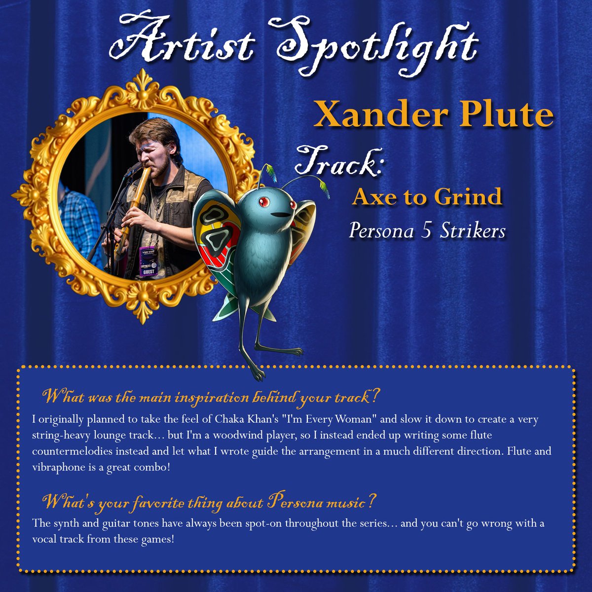 GameGrooves (@gamegrooves) on Twitter photo We're excited to feature some music from the Persona offshoot games. <a href="/Xander_Plute/">Xander Plute</a> brings an eclectic sensibility to his arrangement of Axe to Grind from Persona 5 Strikers!
#persona5 #persona5strikers We're excited to feature some music from the Persona offshoot games. <a href="/Xander_Plute/">Xander Plute</a> brings an eclectic sensibility to his arrangement of Axe to Grind from Persona 5 Strikers!
#persona5 #persona5strikers