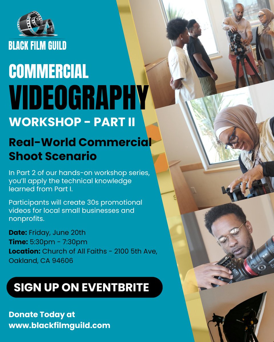 Commercial Videography Pt. 2 is here! 
📷 Film real promos for local organizations. 
📷 Church of All Faiths – 2100 5th Ave 
📷 June 20, 2025 | 5:30–7:30PM 
📷 Register now: shorturl.at/Vsp91