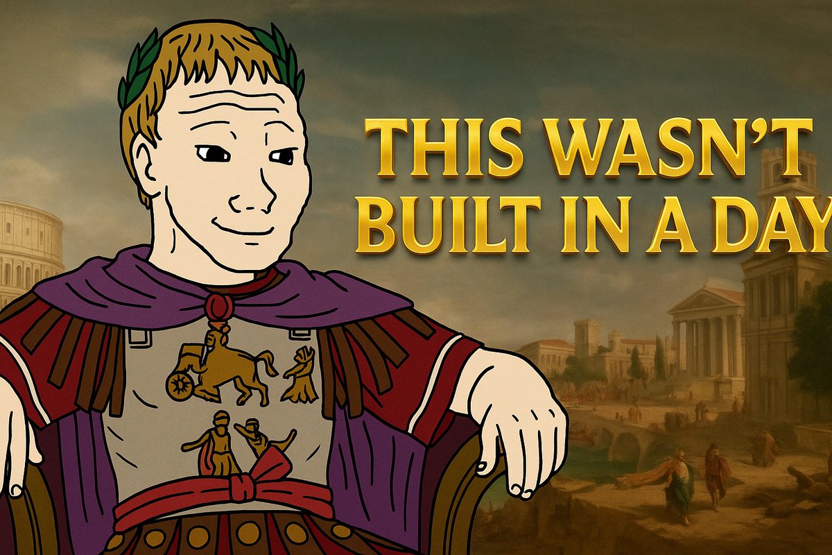 BagzWgmi's tweet photo. 🏛️ In 100 years, they’ll say:

“Some conquered lands.
Others… bought Romecoin.”

#romecoin https://t.co/SYIU9FGvMR