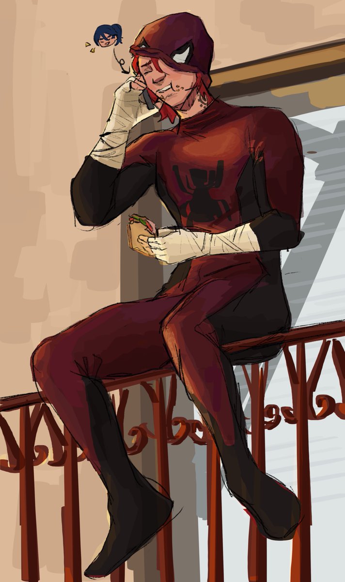 poached_roach's tweet image. i’ve been rewatching marvel movies lately so i obviously had to draw spider-vi