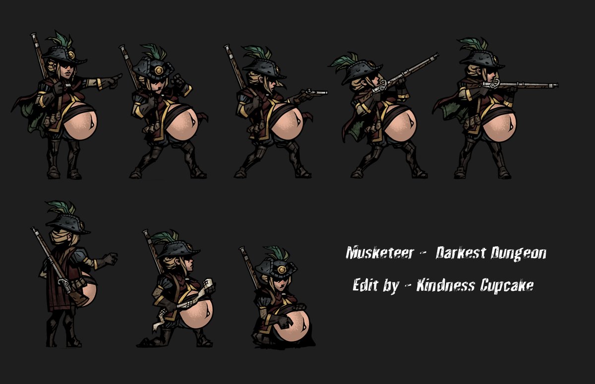 Edit for Darkest Dungeon. 
- The Musketeer pregnant version 
Still in progress, small adjustments.