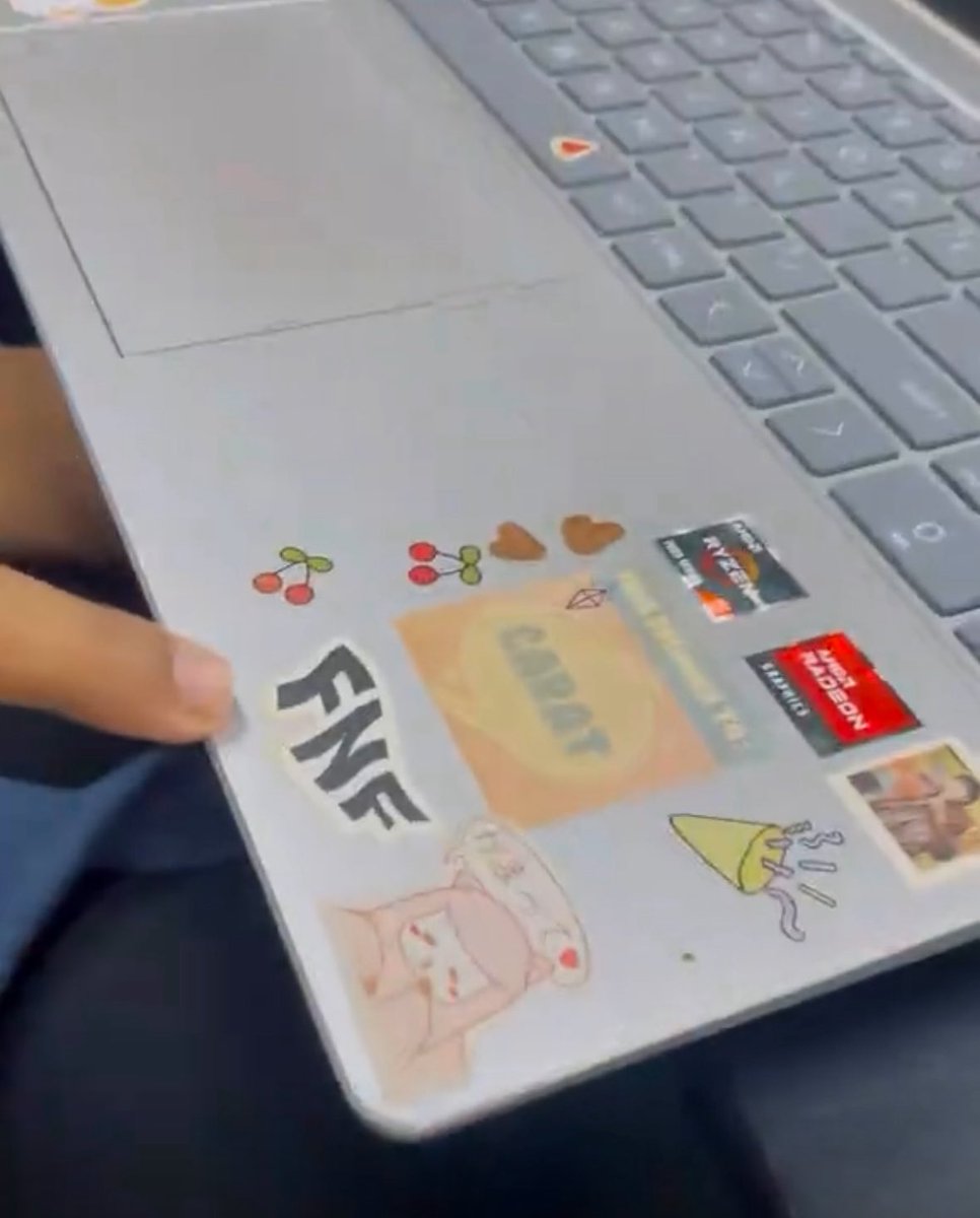 There’s carat &amp; cherry stickers at fatin’s laptop 🥺