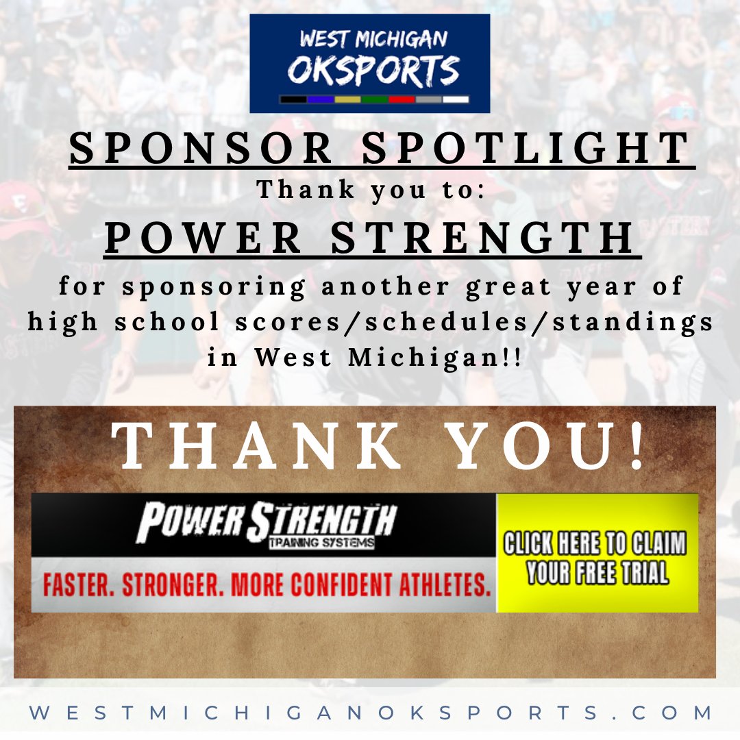 Don Patten (@westmichspartan) on Twitter photo We couldn't do this without our great sponsors!!
Thank you to Power Strength Training Systems for their support of westmichiganoksports.com !! <a href="/PowerStrengthTS/">PowerStrength Training Systems</a> <a href="/jhutt5/">Jason Hutton</a> <a href="/Hugeshow/">HUGE</a> <a href="/BakitaWOODRadio/">Bret Bakita</a> <a href="/MLiveSports/">MLive Sports</a> <a href="/jackdoles/">Jack Doles</a> <a href="/thesportsprojec/">Steven Project, MBA</a> <a href="/lenny_padilla/">Lenny Padilla</a> <a href="/Patrick_Nothaft/">Patrick Nothaft</a> We couldn't do this without our great sponsors!!
Thank you to Power Strength Training Systems for their support of westmichiganoksports.com !! <a href="/PowerStrengthTS/">PowerStrength Training Systems</a> <a href="/jhutt5/">Jason Hutton</a> <a href="/Hugeshow/">HUGE</a> <a href="/BakitaWOODRadio/">Bret Bakita</a> <a href="/MLiveSports/">MLive Sports</a> <a href="/jackdoles/">Jack Doles</a> <a href="/thesportsprojec/">Steven Project, MBA</a> <a href="/lenny_padilla/">Lenny Padilla</a> <a href="/Patrick_Nothaft/">Patrick Nothaft</a>