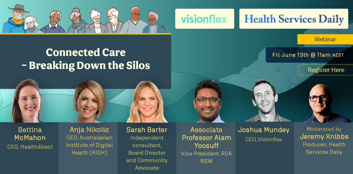 It's not too late to register for the second webinar in our 2-part series with <a href="/hsd_aus/">healthservicesdaily</a>: Connected Care – Breaking Down the Silos

🗓️ Friday, June 13 @ 11am AEST 
🔗 ap1.hubs.ly/y04pZf0

#agedcare #virtualcare #telehealth #futureofcare #connectedcare