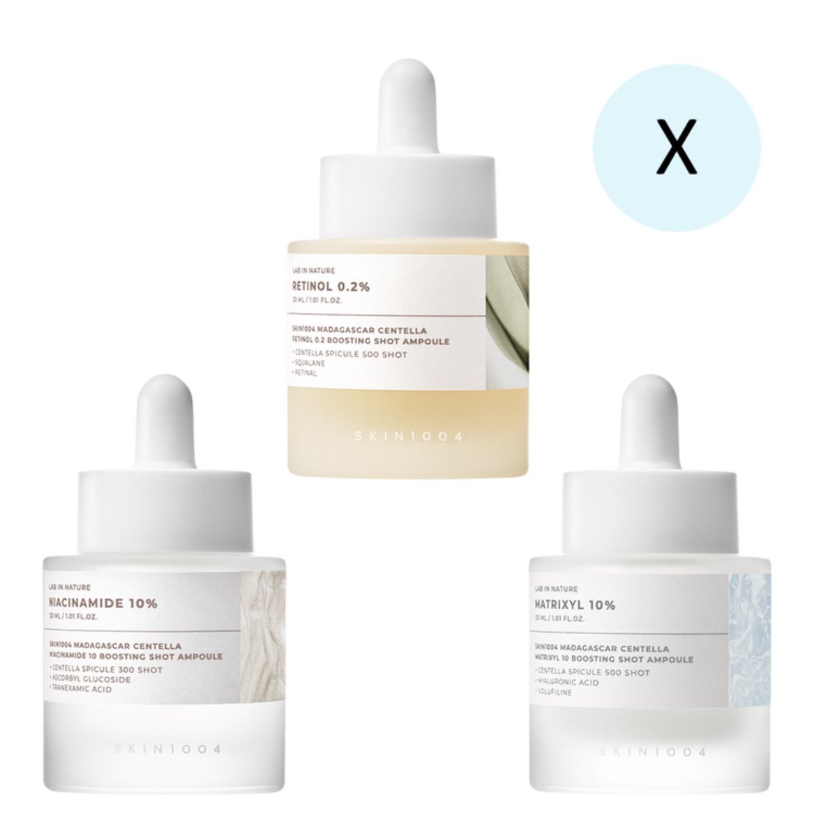 ／
【SKIN1004 新商品】あの大人気アンプルに新商品が登場🎉いち早く使用できるチャンス✨
＼ 

商品総額 : ￥9,900

●レチノール 0.2ブースティングショットアンプル 
●ナイアシンアミド 10ブースティングショットアンプル 
●マトリキシル 10ブースティングショットアンプル