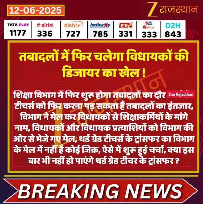 जुल्म ज्यादती पर जुबाँ खोलेगा कौन,
हम भी चुप हो गए, तो बोलेगा कौन!!

जब तक सरकार तबादले नहीं करें, तब तक किसी न किसी माध्यम से संघर्ष जारी रखो।
#शिक्षक_आक्रोश...
एक ही मांग, एक ही पुकार- #तृतीय_श्रेणी_शिक्षकों_के_तबादले_करो_राज्य_सरकार 
<a href="/BhajanlalBjp/">Bhajanlal Sharma</a> <a href="/madandilawar/">Madan Dilawar</a>