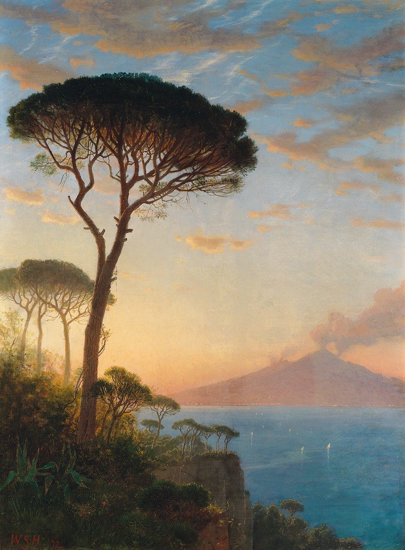 Alexander's Cartographer (@cartographer_s) on Twitter photo Vesuvius at Dusk - William Stanley Haseltine, 1872 Vesuvius at Dusk - William Stanley Haseltine, 1872