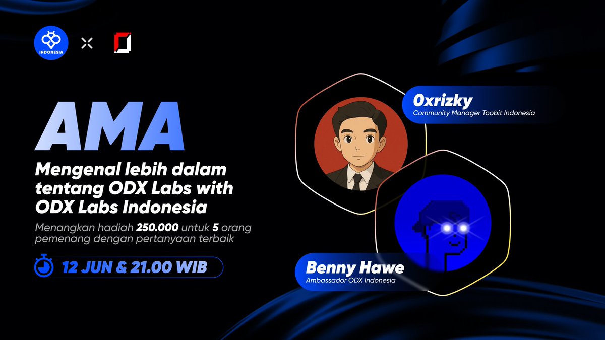 Toobit Indonesia 🇮🇩 (@toobitid) on Twitter photo Selamat pagi Toobiters Indonesia 💙🇮🇩
bagaimana kabarnya? semoga kalian baik-baik saja ya 😉
sekedar informasi setelah beberapa minggu kita tidak ada "Ask Me Anything" kebetulan nanti malam akan ada space <a href="/ToobitID/">Toobit Indonesia 🇮🇩</a> bersama <a href="/ODXIndonesia/">ODX Labs Indonesia - Road To Mainnet</a> dengan tema "Mengenal lebih dalam tentang Selamat pagi Toobiters Indonesia 💙🇮🇩
bagaimana kabarnya? semoga kalian baik-baik saja ya 😉
sekedar informasi setelah beberapa minggu kita tidak ada "Ask Me Anything" kebetulan nanti malam akan ada space <a href="/ToobitID/">Toobit Indonesia 🇮🇩</a> bersama <a href="/ODXIndonesia/">ODX Labs Indonesia - Road To Mainnet</a> dengan tema "Mengenal lebih dalam tentang